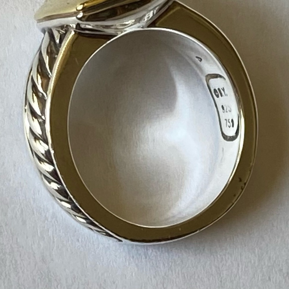 David Yurman Sterling Silver and 18k Gold Amethyst Ring, Size 6 - Picture 7 of 9